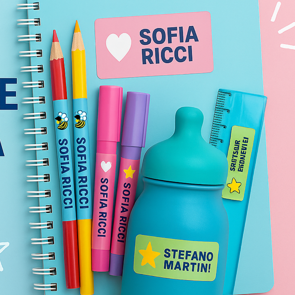101 Etichette Scuola per Matite e Libri