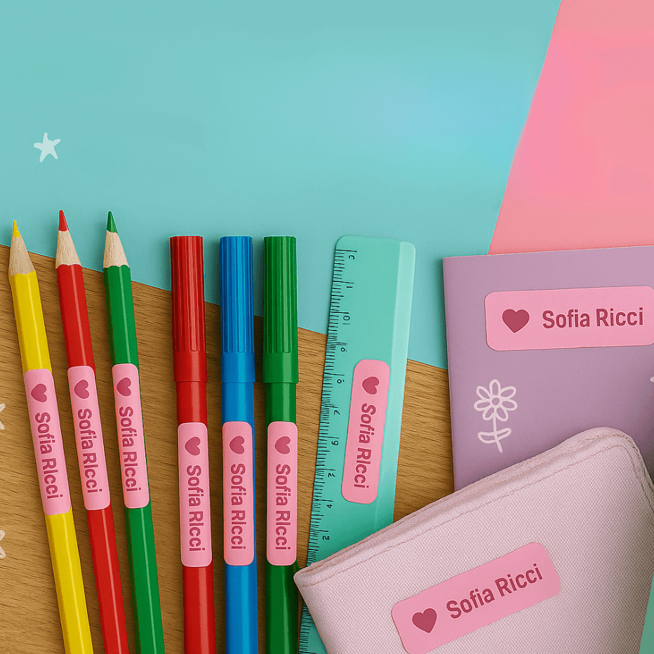 101 Etichette Scuola per Matite e Libri