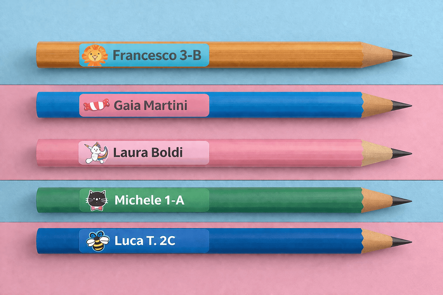 40 Etichette Materiale Scolastico