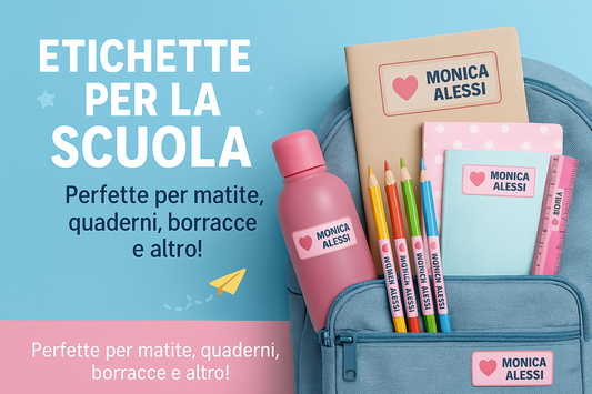 101 Etichette Scuola per Matite e Libri