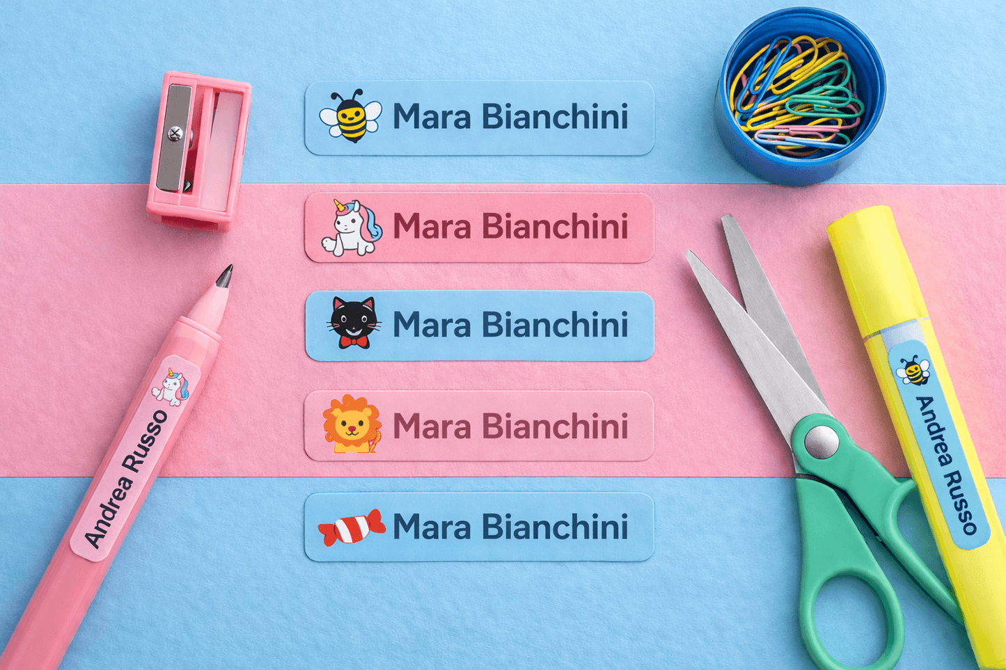 40 Etichette Materiale Scolastico